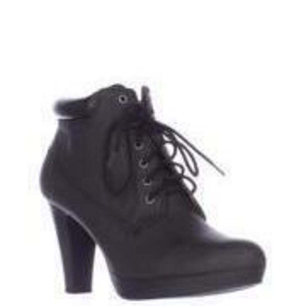 American Living Womens Lace up Platform Booties 8.5 Color Black